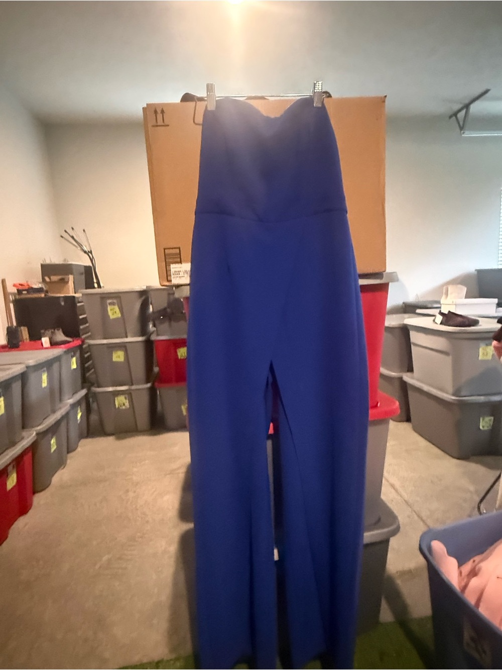 White House Black Market Strapless Royal Blue Jumpsuit 96